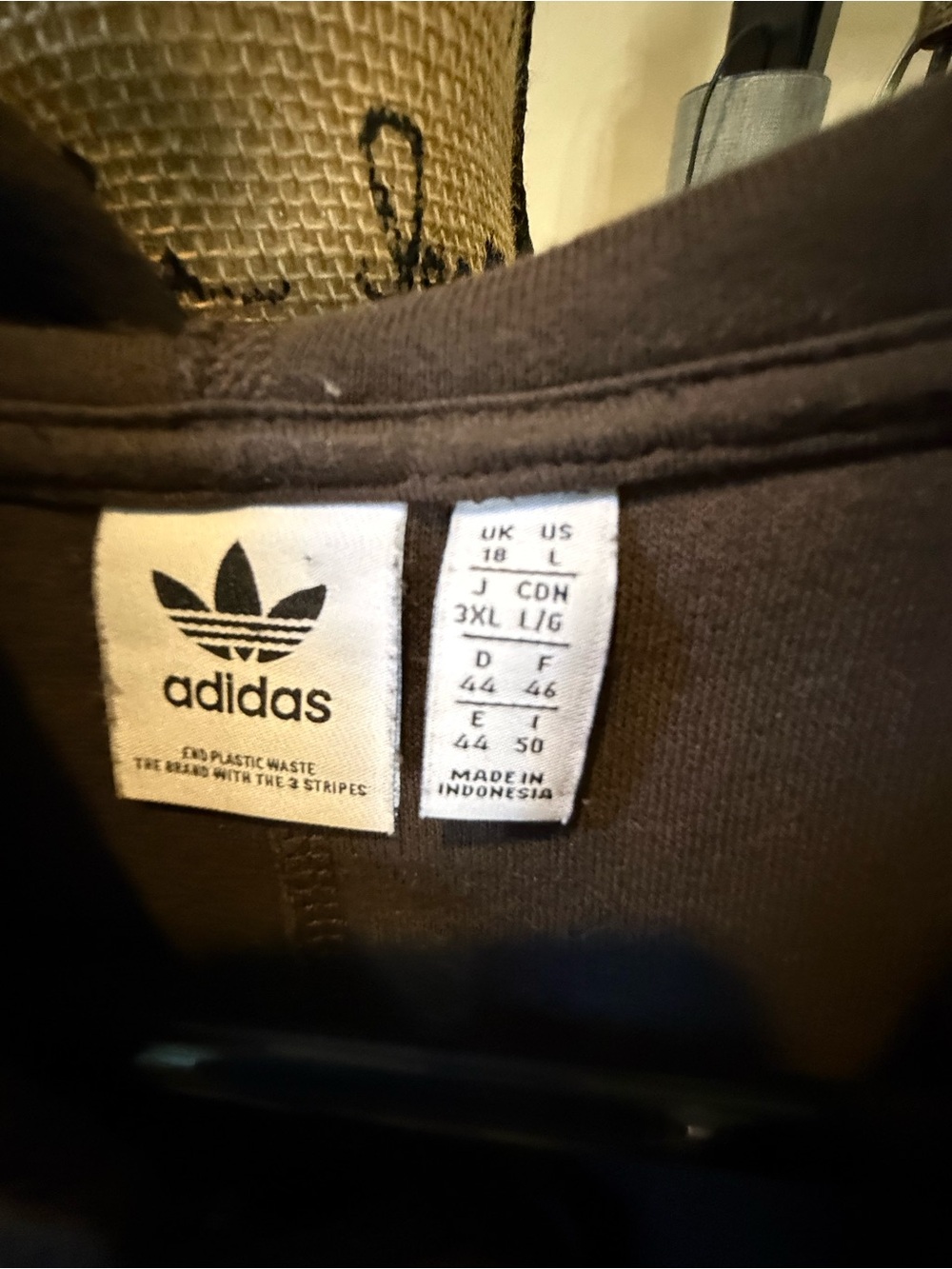 adidas Cropped Teddy Sherpa Hoodie Jacket in Brown - Picture 8 of 9